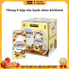 Thùng 6 hộp sữa hạnh nhân Kirkland Signature Organic Unsweetened Almond Vanilla 946ml x6 hộp