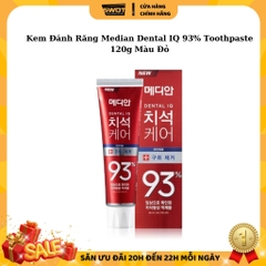 Kem đánh răng Median Dental IQ 93% Hàn Quốc 120g, Kem đánh răng Hàn Quốc cao cấp, giúp trắng răng, giảm ố, khử mùi hôi
