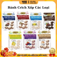 Bánh xốp Crich Italy nhiều vị túi 250g, Bánh Crich xốp Ý nhân kem, giòn rụm, thơm ngon đặc biệt