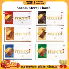 Socola Thanh MERCI Đức nhiều vị 100g, Chocolate Đức thượng hạng thơm ngon đặc biệt ăn vặt cực cuốn, chính hãng MERCI Đức