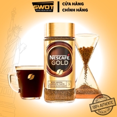 Cà phê hoà tan Nescafé Gold Crema 100g, Cà phê hòa tan sấy lạnh không đường cao cấp, thơm ngon thượng hạng