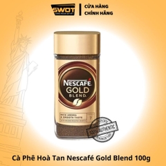 Cà phê hoà tan Nescafé Gold Crema 100g, Cà phê hòa tan sấy lạnh không đường cao cấp, thơm ngon thượng hạng