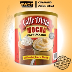 Bột cafe hòa tan Caffe D’Vita Mocha Cappuccino Mỹ 1.36Kg, Cà phê hòa tan Mỹ cao cấp, thơm ngon thượng hạng - SWOT