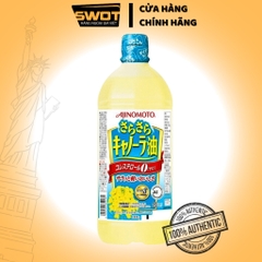 Dầu ăn hoa cải Ajinomoto Nhật Bản 1Kg, Dầu ăn thực vật tốt cho sức khỏe, hỗ trợ tim mạch ít chất béo