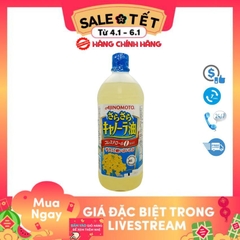 Dầu ăn hoa cải Ajinomoto Nhật Bản 1Kg, Dầu ăn thực vật tốt cho sức khỏe, hỗ trợ tim mạch ít chất béo