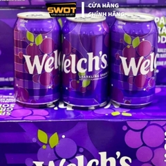 Thùng 12 lon Nước ngọt Welch's Mỹ 355ml vị Nho, Nước giải khát có ga Welch's Mỹ cao cấp, thơm ngon đặc biệt - SWOT