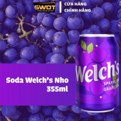 Thùng 12 lon Nước ngọt Welch's Mỹ 355ml vị Nho, Nước giải khát có ga Welch's Mỹ cao cấp, thơm ngon đặc biệt - SWOT