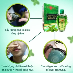 Dầu gió Con Ó Sigapore 24ml, Dầu gió Eagle Brand Medicated Oil giảm đau đầu, đau lưng, bong gân