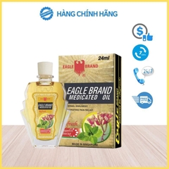 Dầu gió Con Ó Sigapore 24ml, Dầu gió Eagle Brand Medicated Oil giảm đau đầu, đau lưng, bong gân