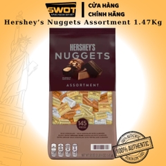 Socola Hershey's Nuggets Mỹ 1.47kg, Chocolate Mỹ nguyên chất cao cấp, vị đắng vừa, không ngọt gắt