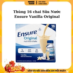 Thùng 16 Sữa nước Ensure Vanilla Original Nutrition Shake Mỹ 237ml, Sữa Ensure Mỹ thơm ngon bổ dưỡng