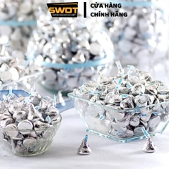 Socola sữa Hershey's Kisses Milk Mỹ 1.58kg 330 viên, Chocolate kem sữa vị đắng vừa không ngọt gắt, chính hãng Hershey Mỹ