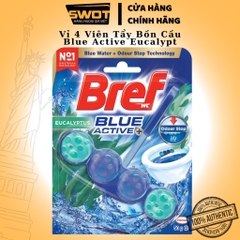 Vỉ 4 viên tẩy bồn cầu Bref Đức 50g, Viên khử mùi Đức cao cấp, khử sạch vi khuẩn và mảng bám khử mùi hôi hiệu quả - SWOT
