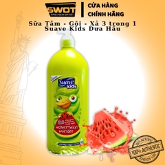 Sữa tắm gội xả Suave Kids Mỹ 3in1 1.18L, Sữa tắm gội xả trẻ em hương dấu hàng Mỹ cao cấp, sạch thơm an toàn cho bé- SWOT