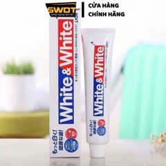 Kem đánh răng White & White Lion Nhật Bản 150g, Kem giúp trắng răng, không ê buốt, cho răng nhạy cảm