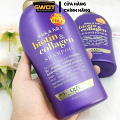 Combo Dầu gội xả Thick&full Biotin&Collagen Mỹ, Dầu gội xả phục hồi hư tổn, tóc dày bồng bềnh, óng ả