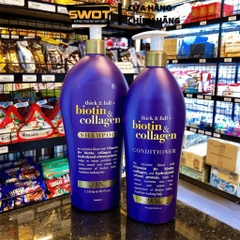 Combo Dầu gội xả Thick&full Biotin&Collagen Mỹ, Dầu gội xả phục hồi hư tổn, tóc dày bồng bềnh, óng ả