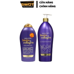 Combo Dầu gội xả Thick&full Biotin&Collagen Mỹ, Dầu gội xả phục hồi hư tổn, tóc dày bồng bềnh, óng ả
