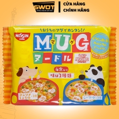 Mì ăn dặm MUG NISSIN Nhật Bản bịch 4 gói nhỏ, Mì gói ăn dặm cho bé từ 1 tuổi giàu vitamin dinh dưỡng