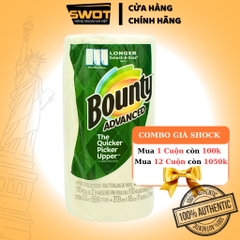 Khăn giấy cuộn Bounty Advanced Mỹ 430cm 107 tờ, Cuộn khăn giấy Mỹ, lau bếp lau tay, thấm dầu đa năng