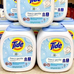 Viên giặt xả Tide Pods Free&Gentlea Mỹ 3.63kg 152V, Viên giặt da nhạy cảm tẩy sạch vết bẩn mềm vải