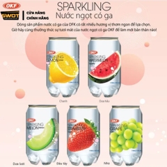 Soda trái cây OKF Hàn Quốc 350ml nhiều vị, Nước ngọt có ga thơm ngon tuyệt vị, trái cây tự nhiên
