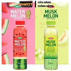Nước trái cây thạch nha đam OKF Hàn Quốc 500ml nhiều vị, Nước ép trái cây tươi, giàu dinh dưỡng
