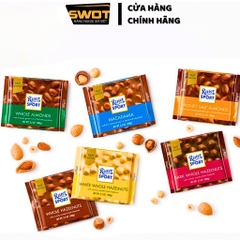 Socola Ritter Sport Đức nhiều vị 100g, Socola Đức cao cấp, thơm ngon hảo hạng, đậm vị cacao thơm béo