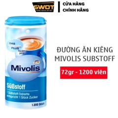 Đường ăn kiêng Mivolis Đức 72g 1200 viên, Đường ăn kiêng Đức ít calorie, hỗ trợ ăn kiêng giảm cân