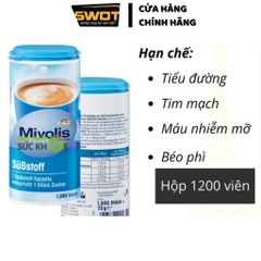 Đường ăn kiêng Mivolis Đức 72g 1200 viên, Đường ăn kiêng Đức ít calorie, hỗ trợ ăn kiêng giảm cân