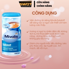 Đường ăn kiêng Mivolis Đức 72g 1200 viên, Đường ăn kiêng Đức ít calorie, hỗ trợ ăn kiêng giảm cân