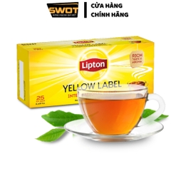Trà túi lọc Lipton Nhãn Vàng Indonesia 25 Gói 2g, Trà Lipton Yellow Label hộp 25 gói thơm ngon