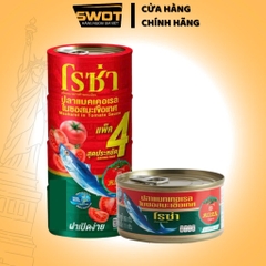 Combo 4 hộp Cá Thu chiên sốt chua cay Roza Thái Lan 140g, Cá hộp thơm ngon hảo hạng giàu dinh dưỡng