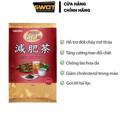 Trà Orihiro Genpi Nhật nhiều vị 60 gói x 3g, Trà thanh lọc hỗ trợ giảm mỡ thừa, thanh nhiệt thải độc