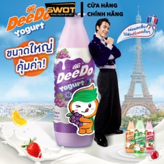 Lốc 6 Sữa chua uống DeeDo vị trái cây 120ml Thái Lan, Sữa chua nước Thái cao cấp, thơm ngon bổ dưỡng