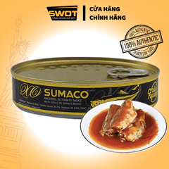 Cá Nục Sumaco 215gr của Thái Lan, hương vị quen thuộc, mùi vị nhẹ nhàng phù hợp với các bữa ăn gia đình, có thể dùng trực tiếp - SWOT