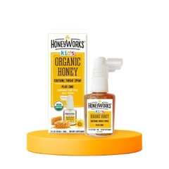 Xịt Họng Giảm Ho Từ Mật Ong Hữu Cơ HoneyWorks Kids Spray