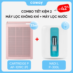 [Combo tiết kiệm 2] Máy lọc không khí Coway Cartridge (P) AP-1019C (P) và Máy lọc nước Coway Nadi P-300L