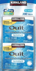 Kẹo singum cai thuốc lá vị bạc hà kirkland signature quit 2mg, ice mint gum