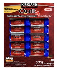 Kẹo ngậm cai thuốc lá vị anh đào kirkland signature quit 4mg, cherry lozenges