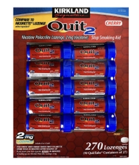 Kẹo ngậm cai thuốc lá vị anh đào kirkland signature quit 2mg, cherry lozenges