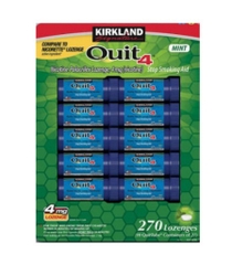 Kẹo ngậm cai thuốc lá vị bạc hà kirkland signature quit lozenges 4mg