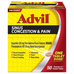 Thuốc giảm đau & nghẹt mũi advil sinus congestion & pain relief tablets dispenser pack
