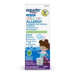 Thuốc giảm dị ứng dành cho trẻ em dạng lỏng equate children's loratadine oral solution, grape flavor, 8 oz