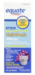 Thuốc giảm dị ứng dành cho trẻ em dạng lỏng equate children's allergy oral solution - grape