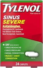 Thuốc trị viêm xoang tylenol sinus severe daytime caplets, 24 viên