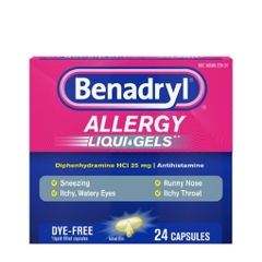 Thuốc chống dị ứng benadryl allergy liqui-gels, 24 viên