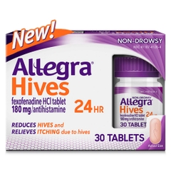Viên uống dị ứng nổi mề đay 24 giờ allegra hives 24hr non-drowsy antihistamine tablets, 180 mg, ( 30 viên )