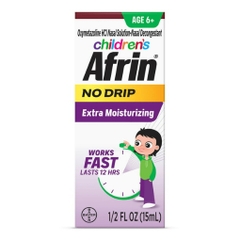 Thuốc xịt giảm nghẹt mũi dành cho trẻ em 12h từ 6 tuổi trở lên - children's afrin no drip extra moisturizing 12 hour stuffy nose nasal spray 15ml