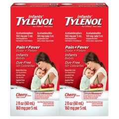 Siro giảm đau và hạ sốt dành cho trẻ sơ sinh infants' tylenol pain reliever - fever reducer oral suspension medicine, cherry flavor, 2 pack